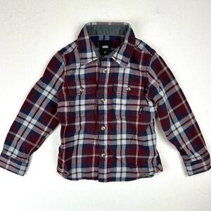 Vans Plaid Flannel Button Down Long Sleeve Shirt